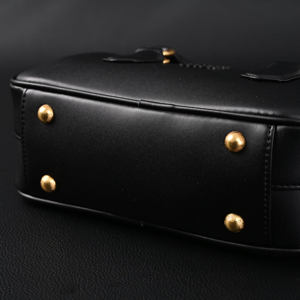 Miu Miu Leather Top Handle Satchel – Classic Black
