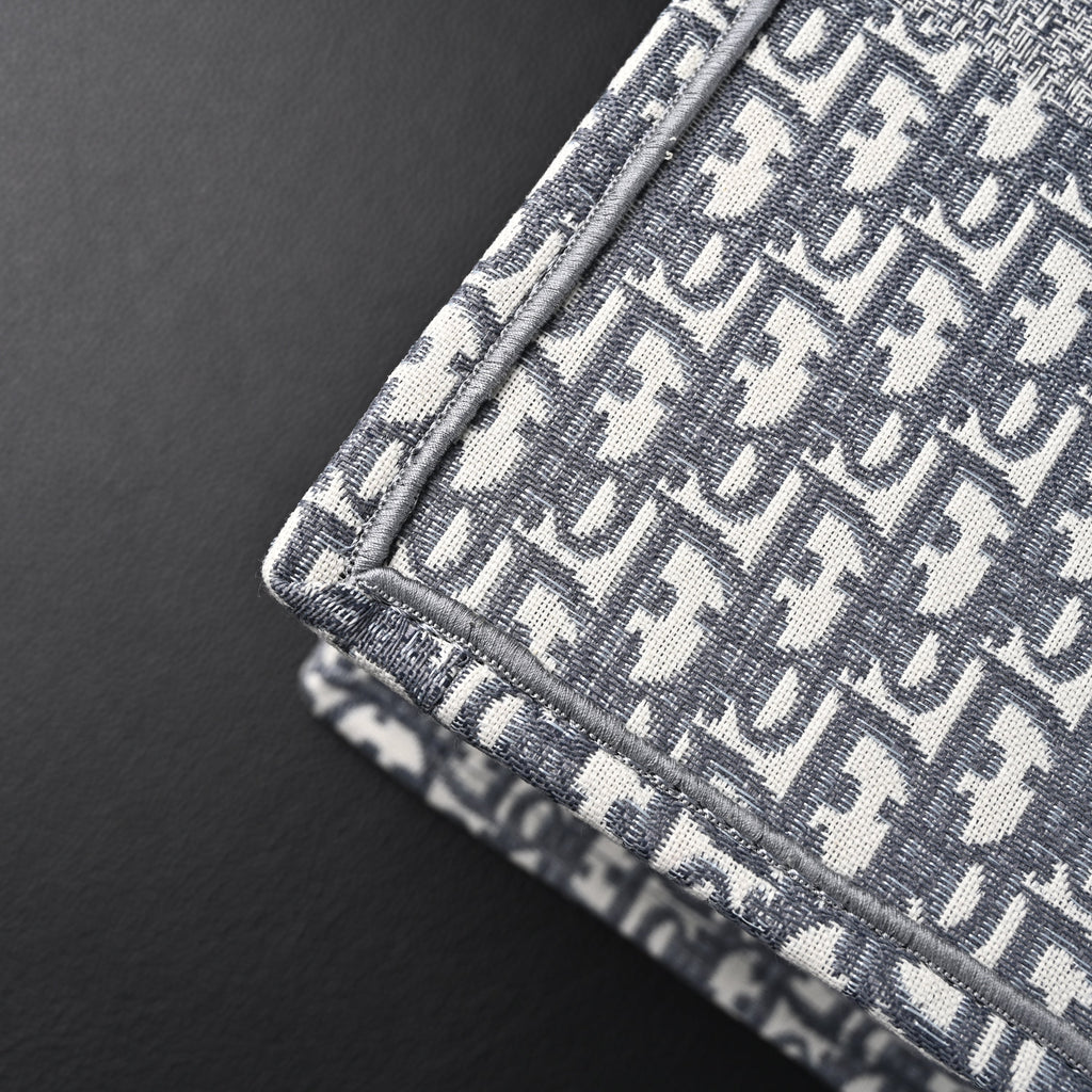 Christian Dior Large Book Tote – Grey Oblique Embroidery